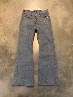 RBD Studios Bootcut Selvedge Denim Blue Button-Fly Wide Leg Jeans